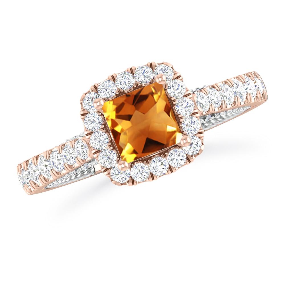 Rose Gold/White Gold - Citrine