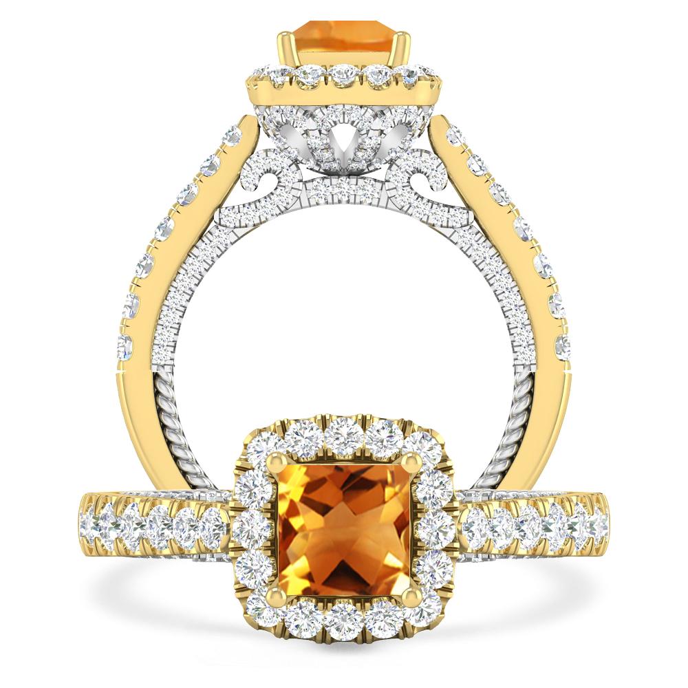 Yellow Gold/White Gold - Citrine
