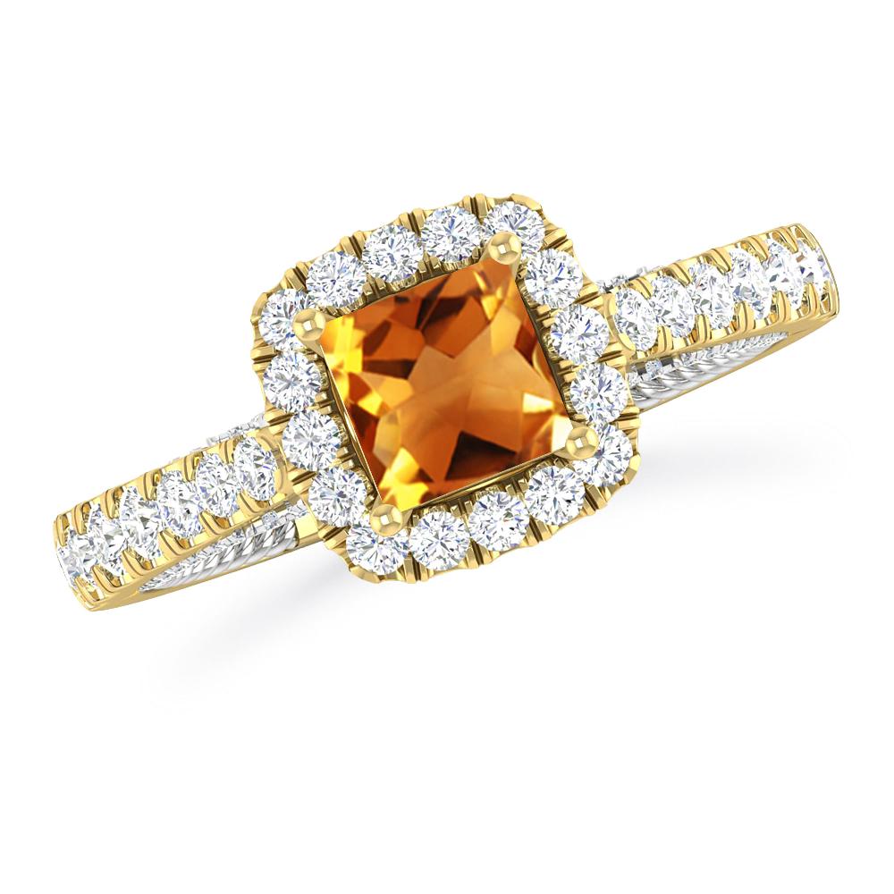 Yellow Gold/White Gold - Citrine