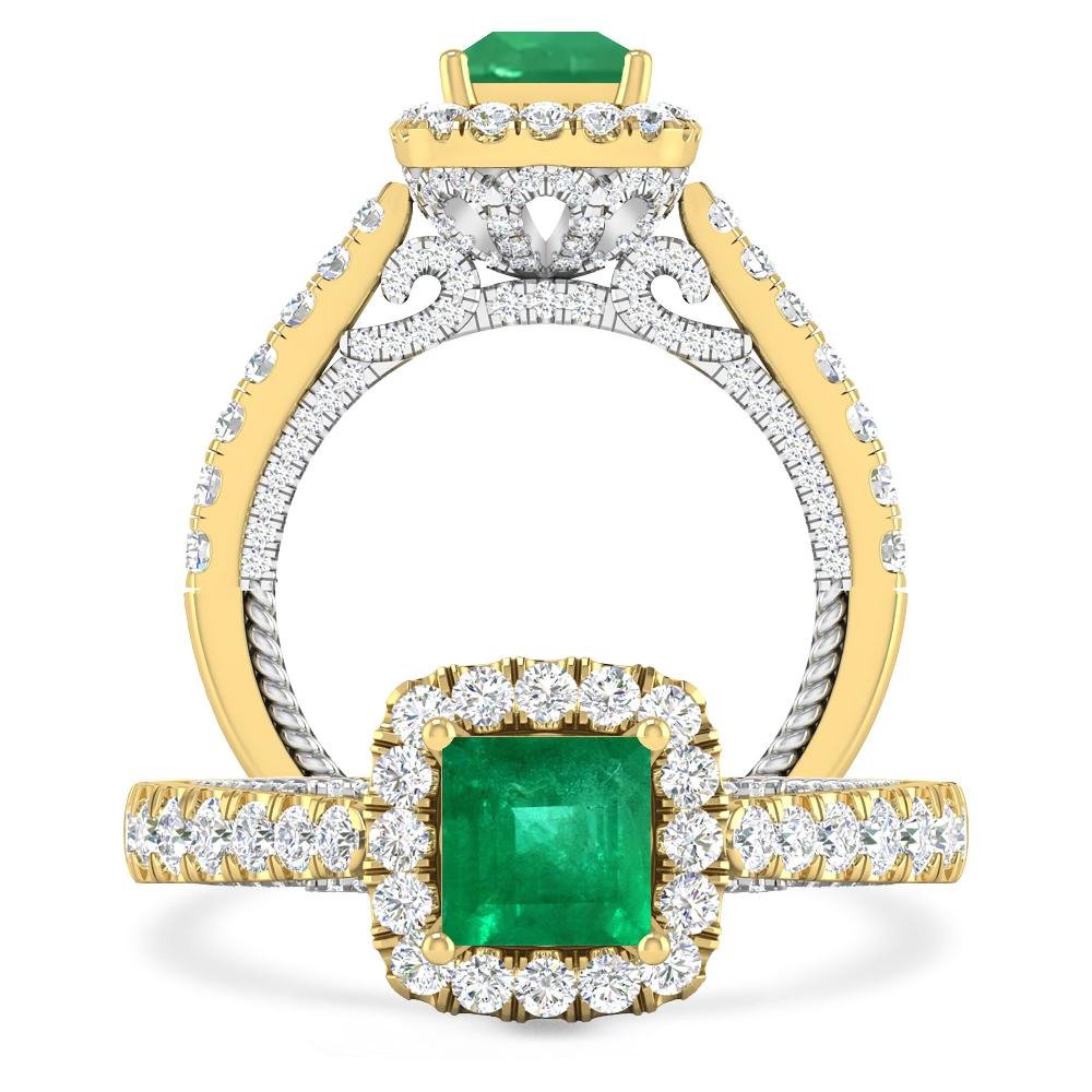 Yellow Gold/White Gold - Emerald