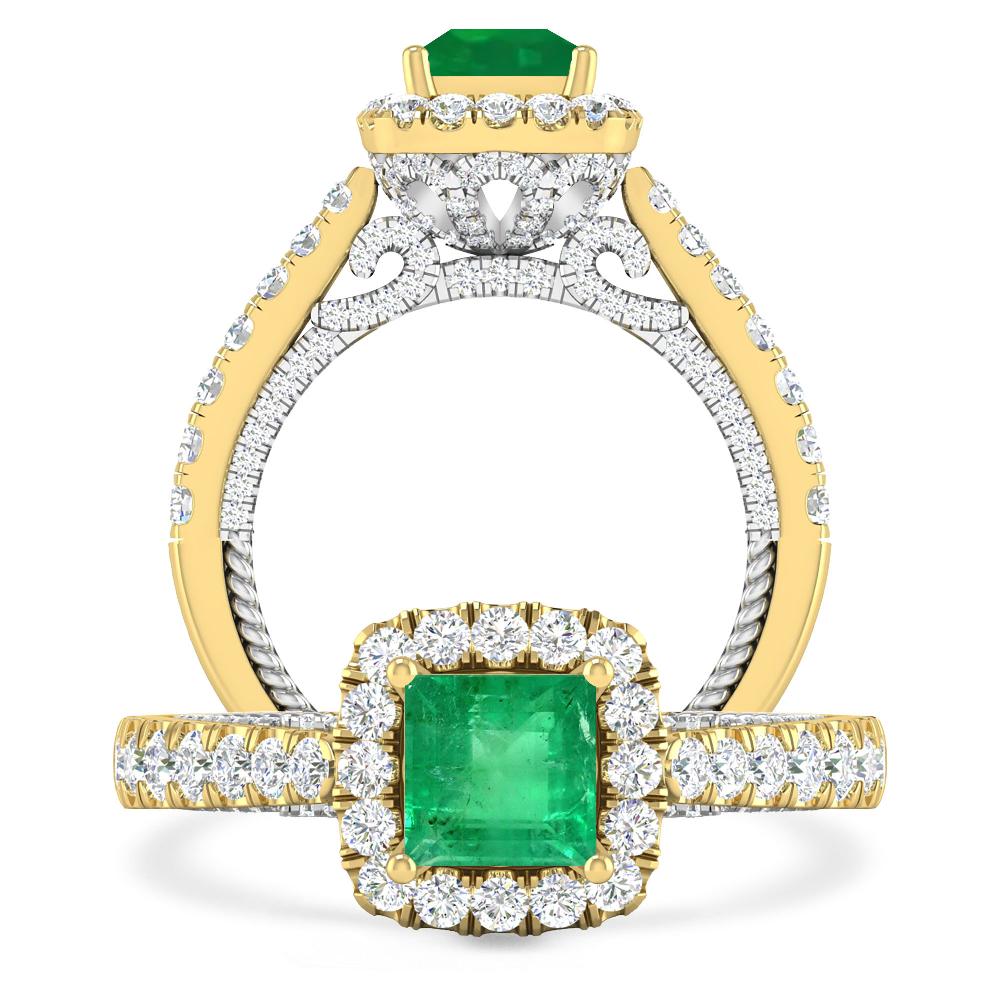Yellow Gold/White Gold - Emerald
