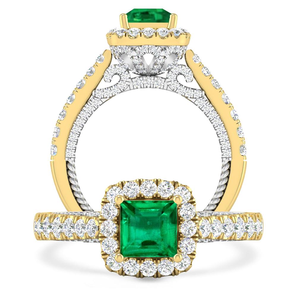 Yellow Gold/White Gold - Emerald