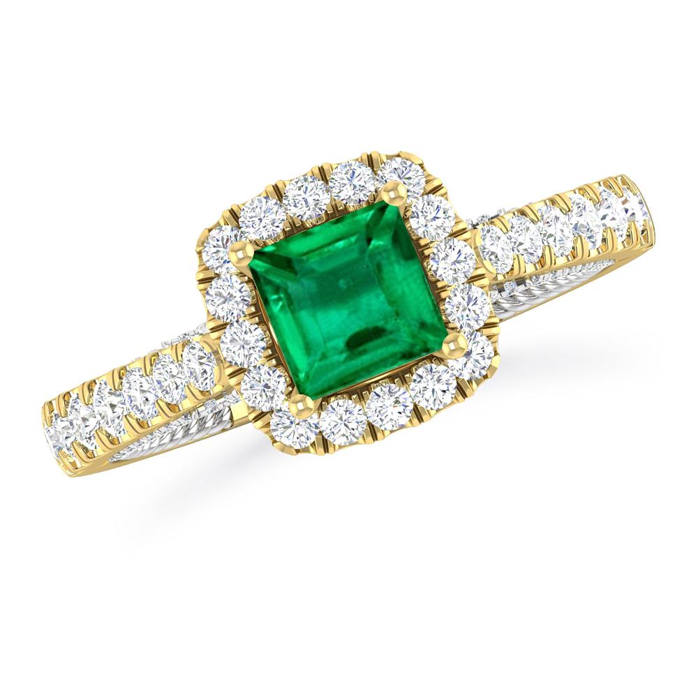 Yellow Gold/White Gold - Emerald