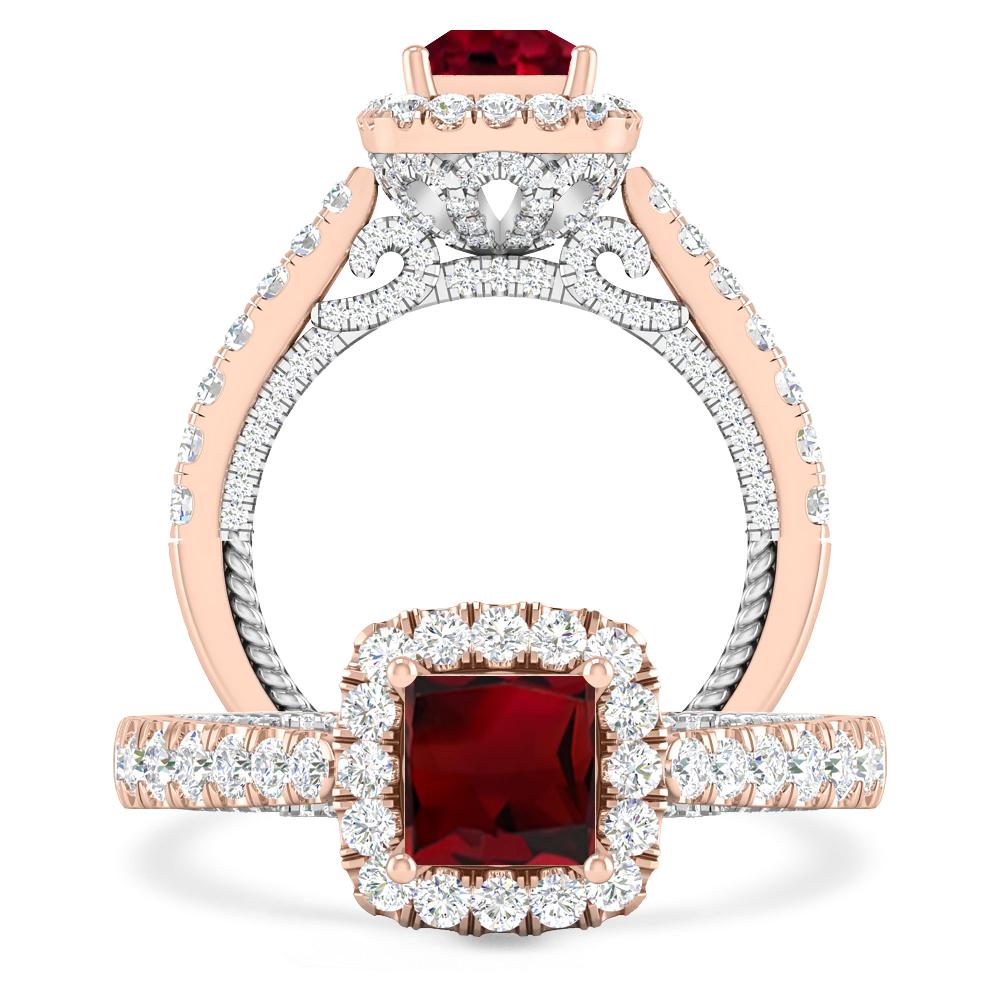 Rose Gold/White Gold - Garnet
