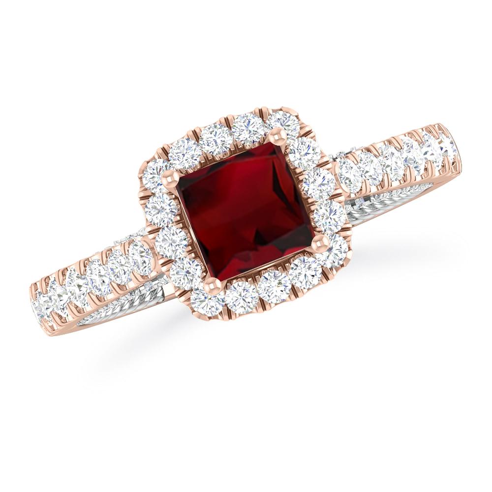 Rose Gold/White Gold - Garnet