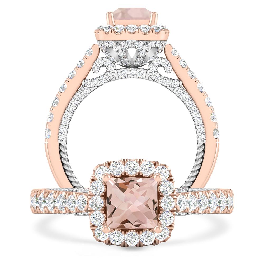 Rose Gold/White Gold - Morganite