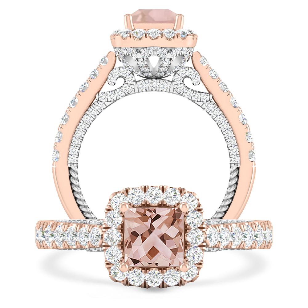 Rose Gold/White Gold - Morganite