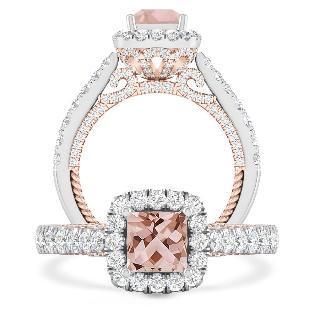 White Gold/Rose Gold - Morganite