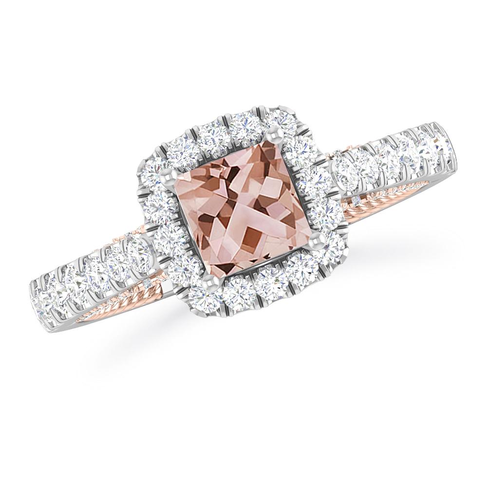 White Gold/Rose Gold - Morganite