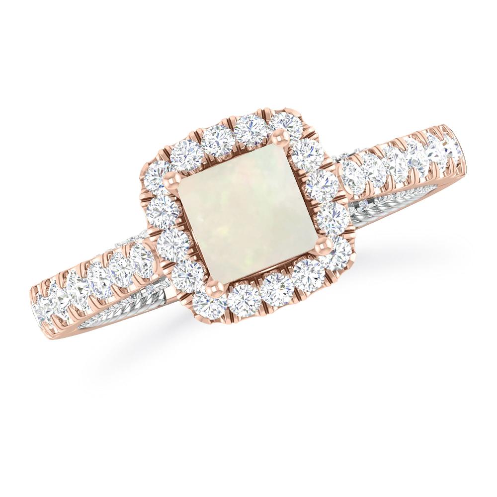 Rose Gold/White Gold - Opal