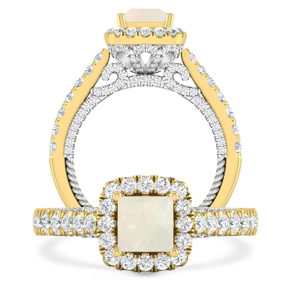 Yellow Gold/White Gold - Opal