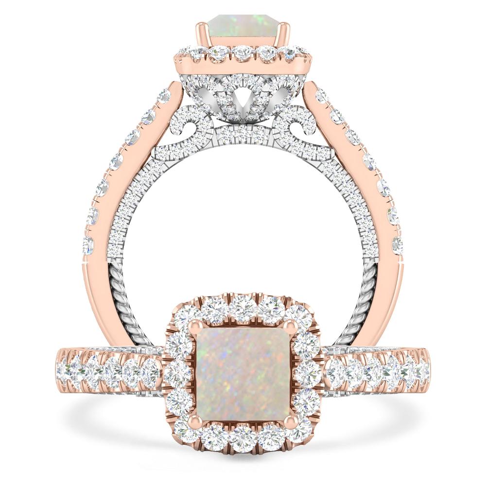 Rose Gold/White Gold - Opal