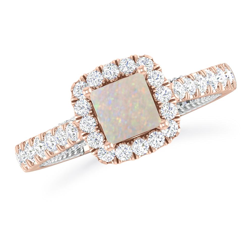 Rose Gold/White Gold - Opal