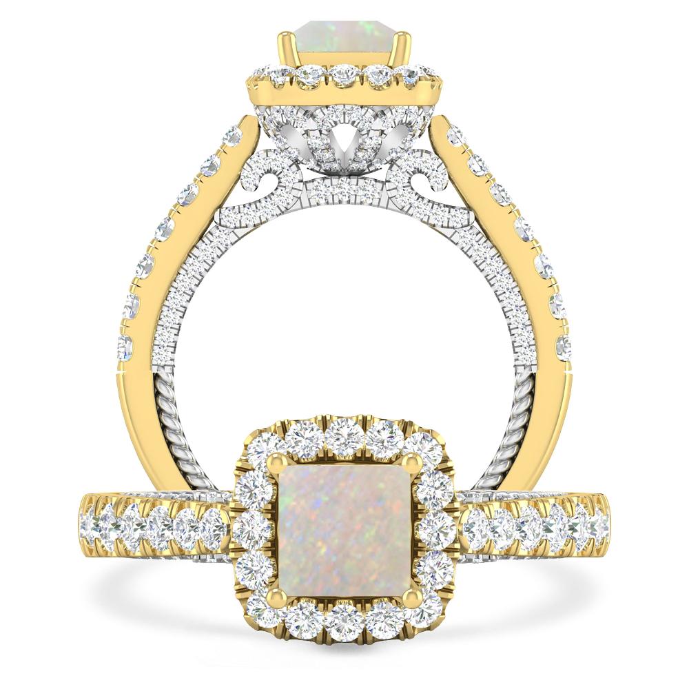 Yellow Gold/White Gold - Opal