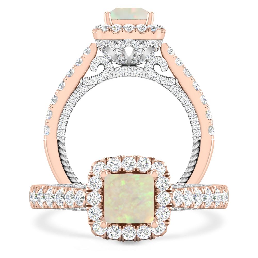 Rose Gold/White Gold - Opal