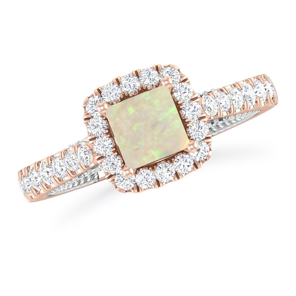 Rose Gold/White Gold - Opal