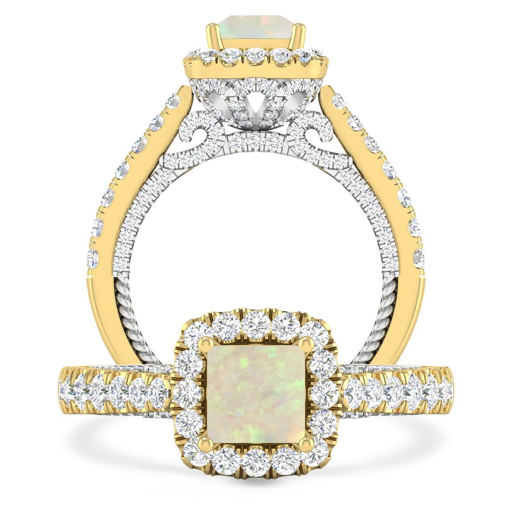 Yellow Gold/White Gold - Opal
