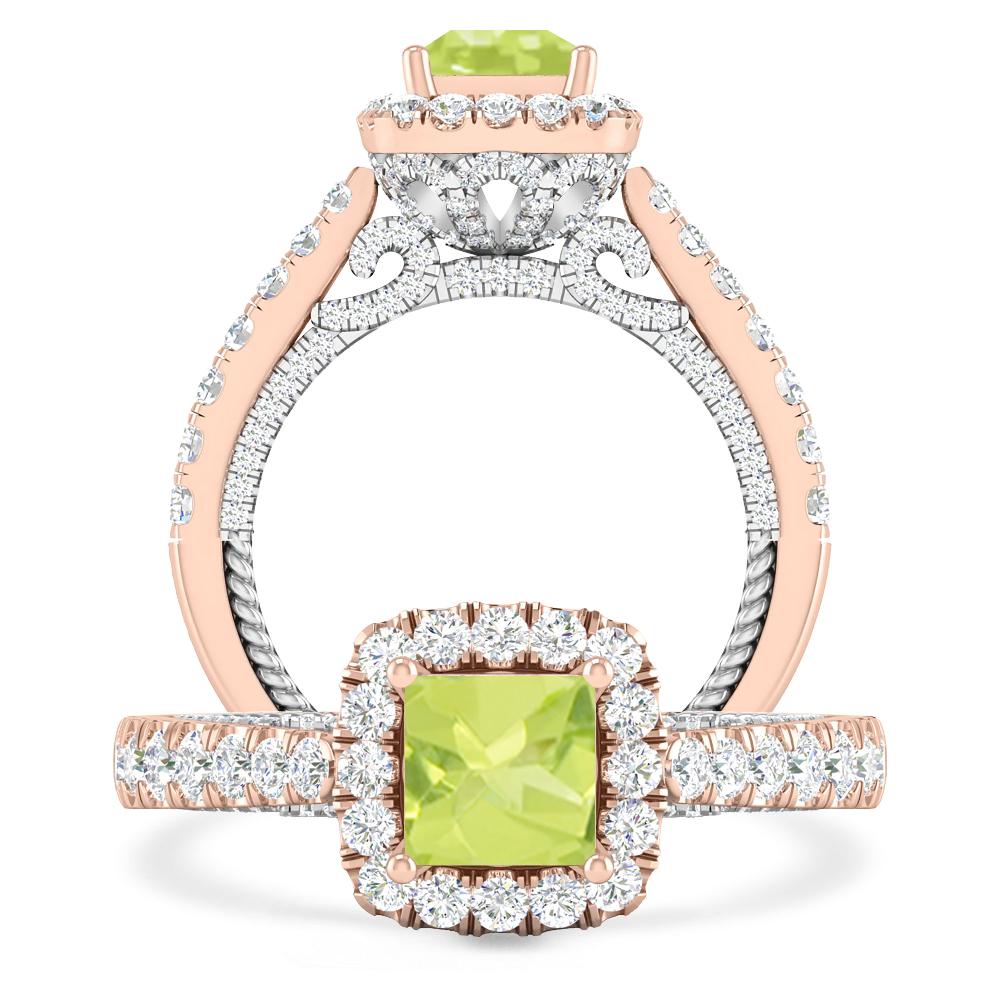 Rose Gold/White Gold - Peridot