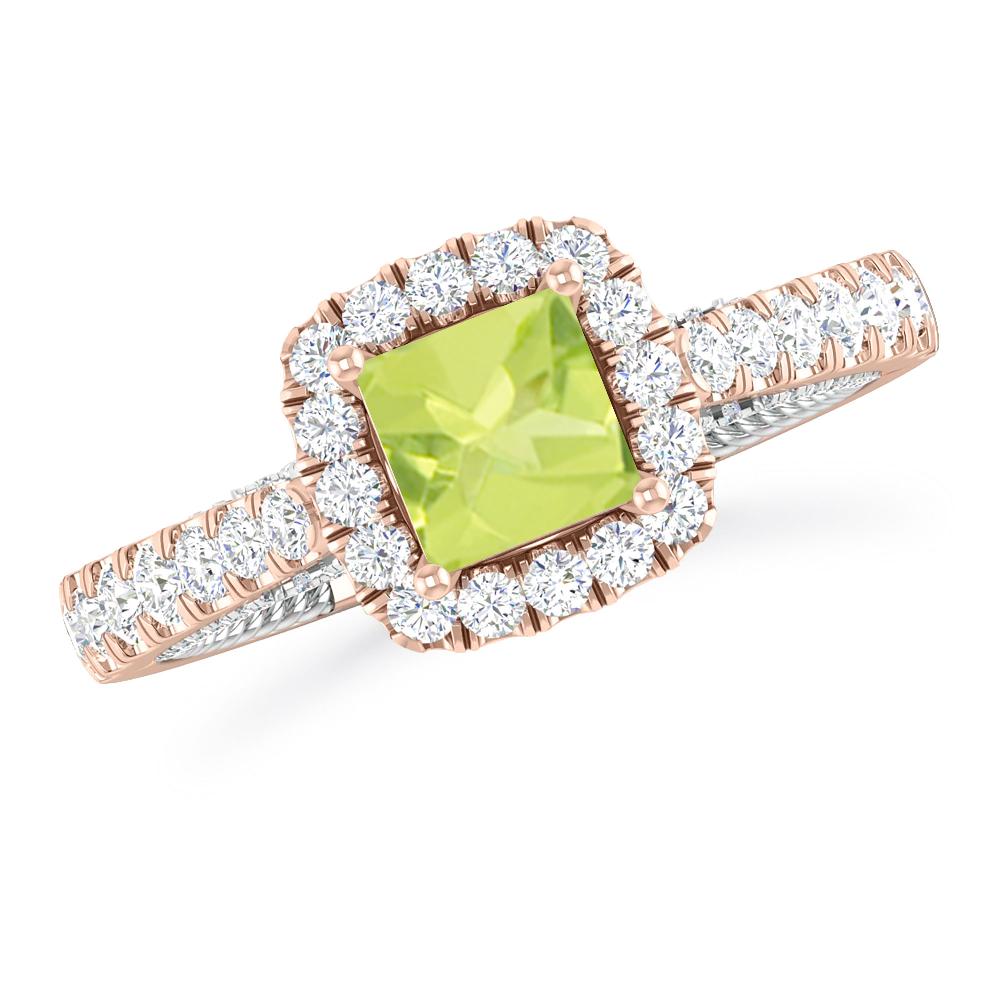 Rose Gold/White Gold - Peridot