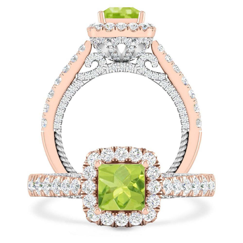 Rose Gold/White Gold - Peridot