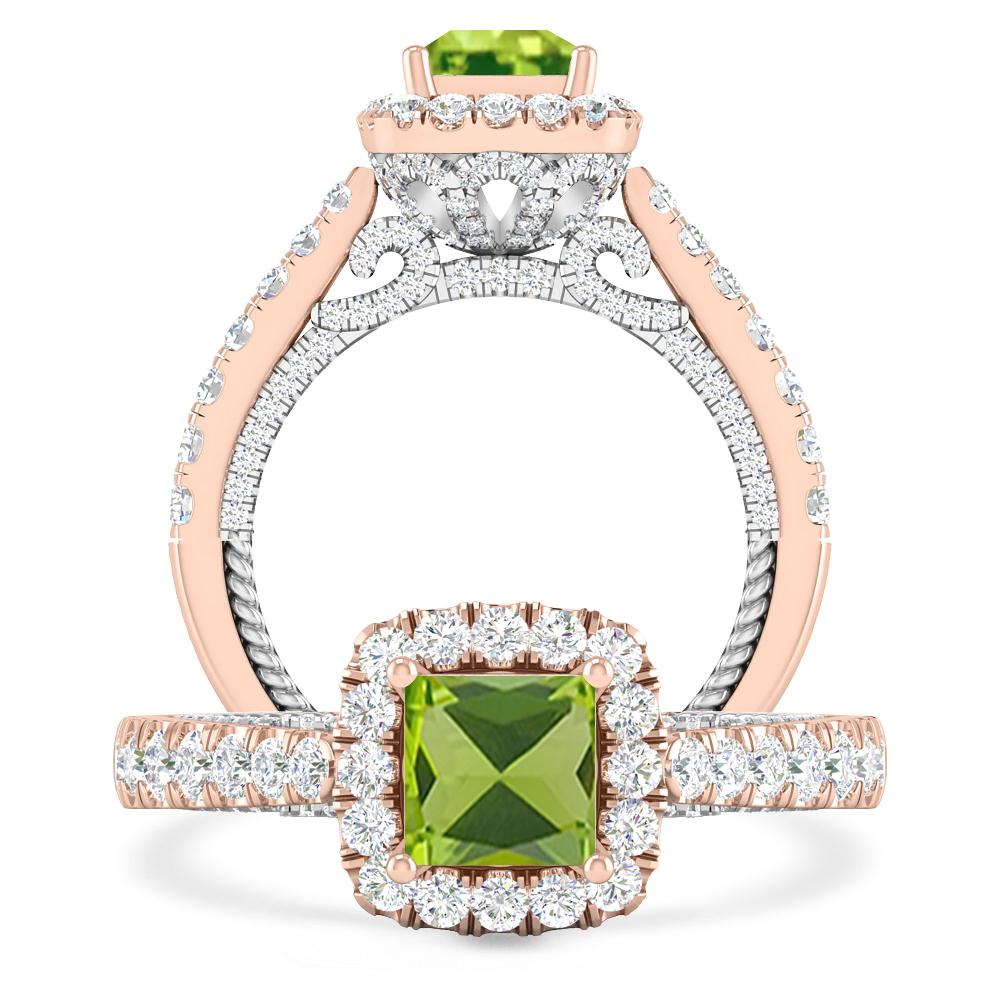Rose Gold/White Gold - Peridot
