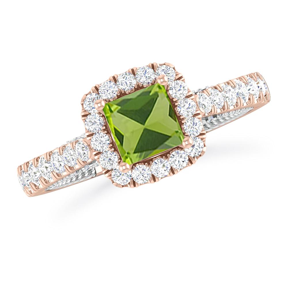 Rose Gold/White Gold - Peridot