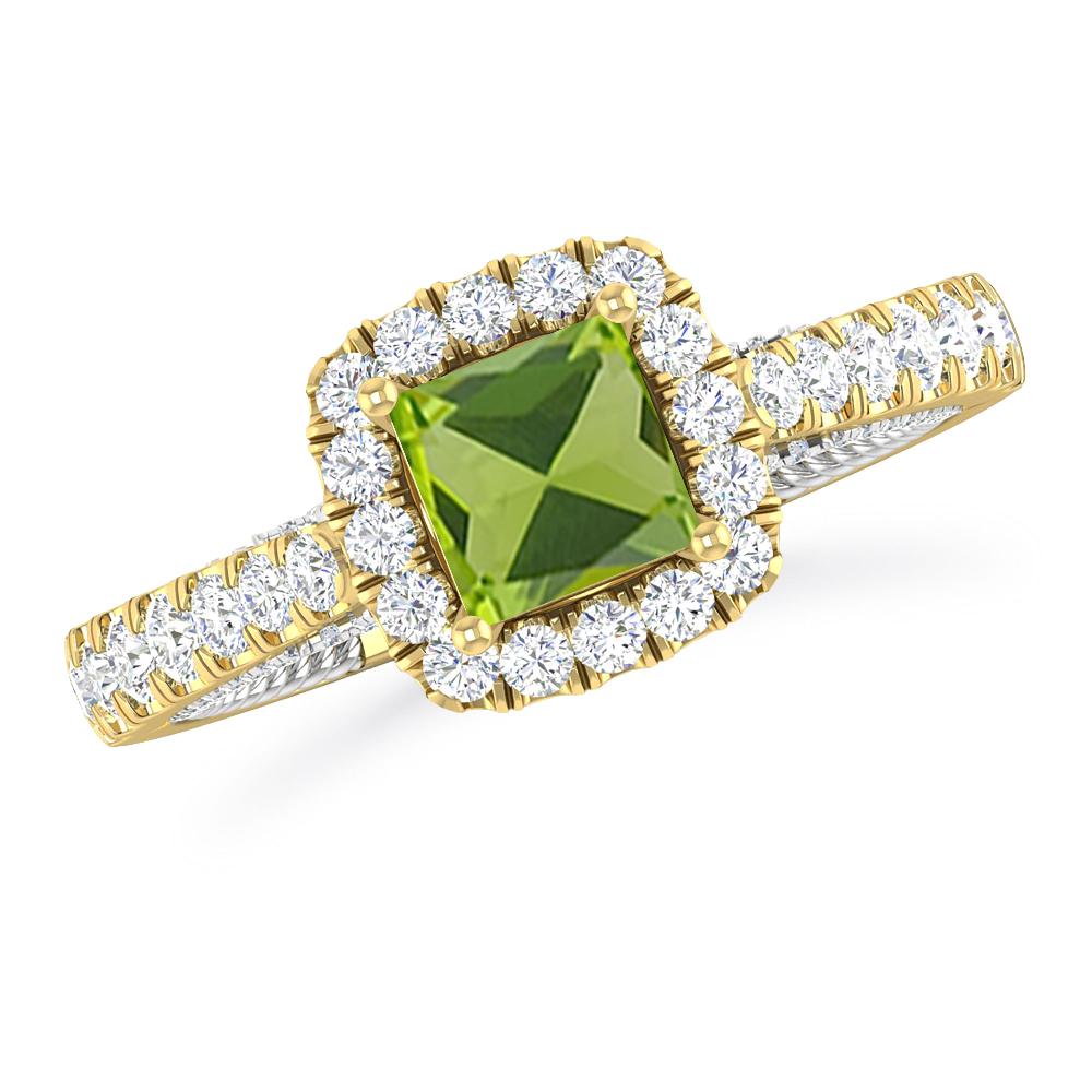 Yellow Gold/White Gold - Peridot