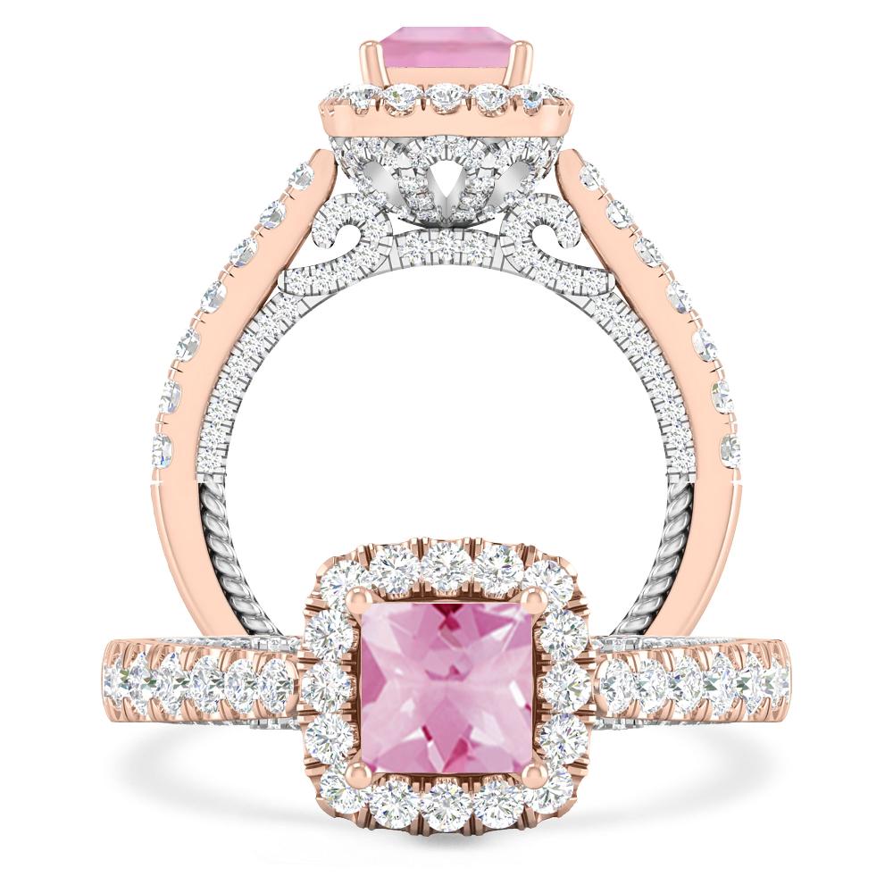 Rose Gold/White Gold - Pink Tourmaline