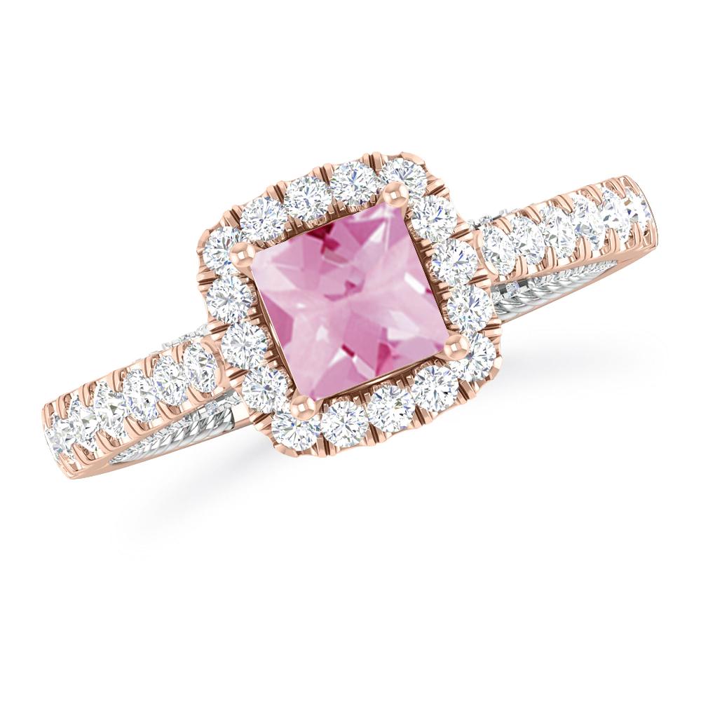 Rose Gold/White Gold - Pink Tourmaline