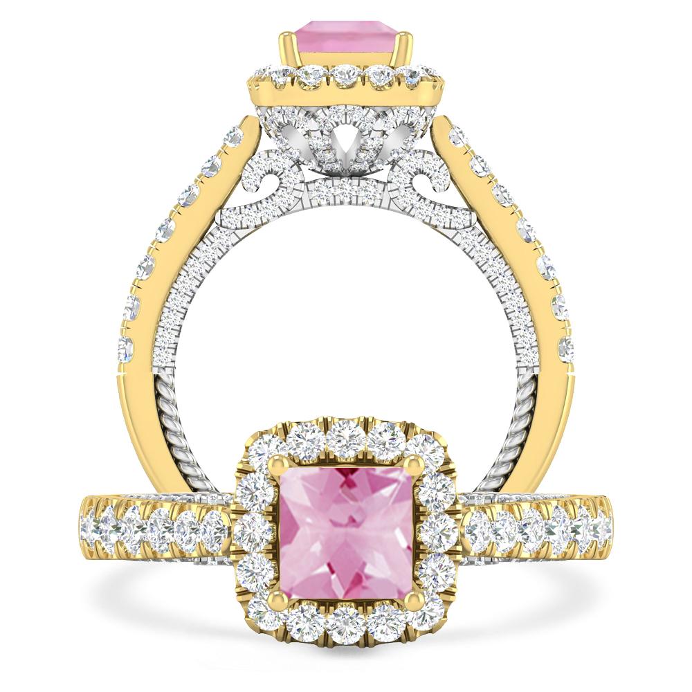 Yellow Gold/White Gold - Pink Tourmaline