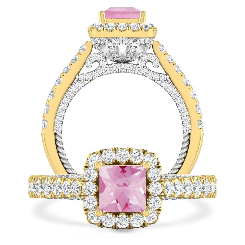 Yellow Gold - Pink Tourmaline