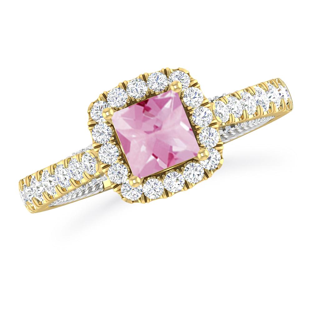 Yellow Gold/White Gold - Pink Tourmaline