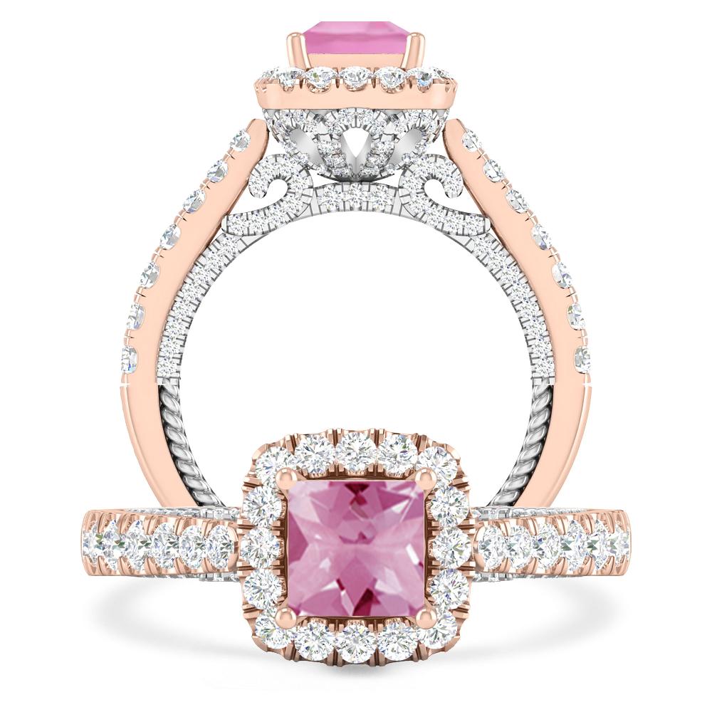 Rose Gold/White Gold - Pink Tourmaline