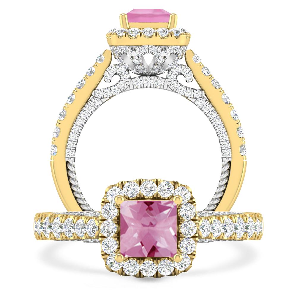 Yellow Gold/White Gold - Pink Tourmaline