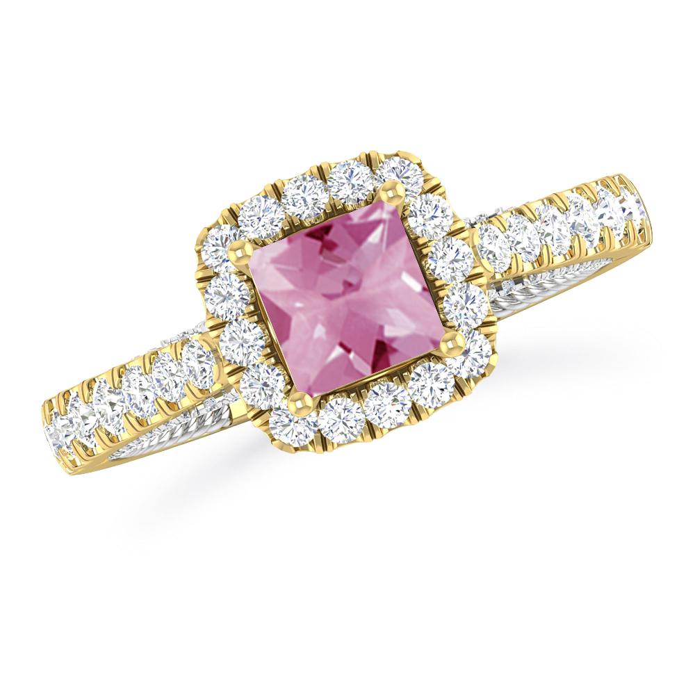 Yellow Gold/White Gold - Pink Tourmaline