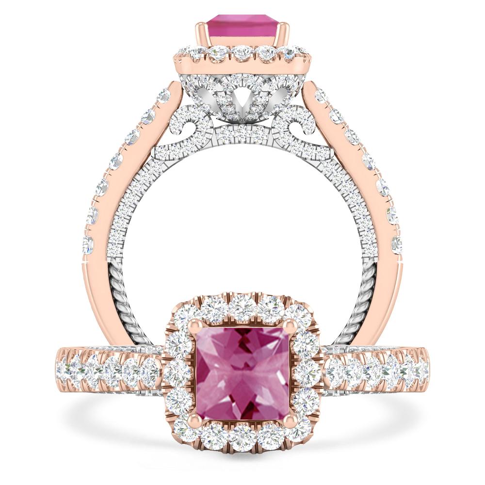 Rose Gold/White Gold - Pink Tourmaline