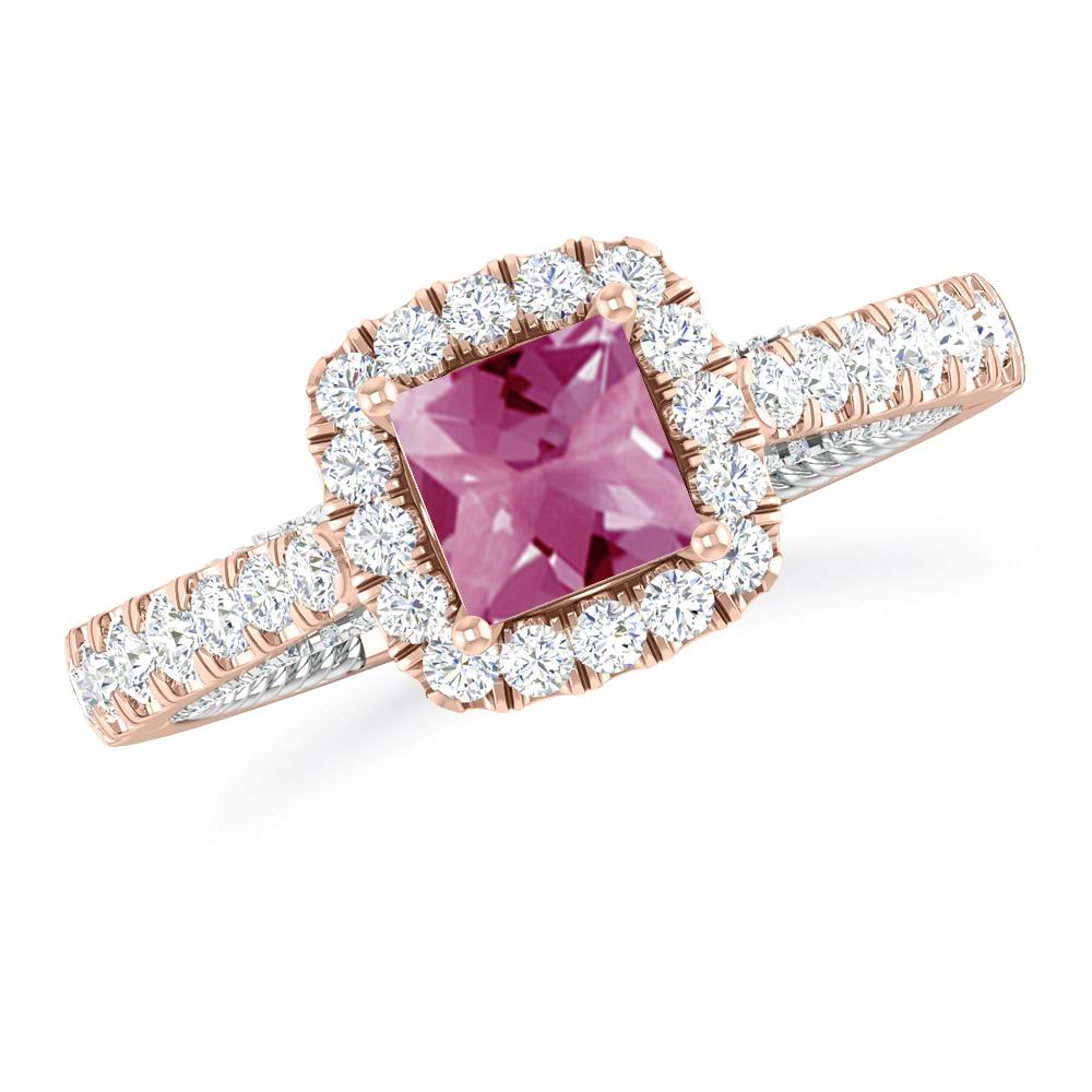 Rose Gold/White Gold - Pink Tourmaline