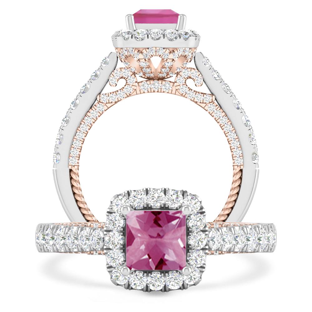 White Gold/Rose Gold - Pink Tourmaline