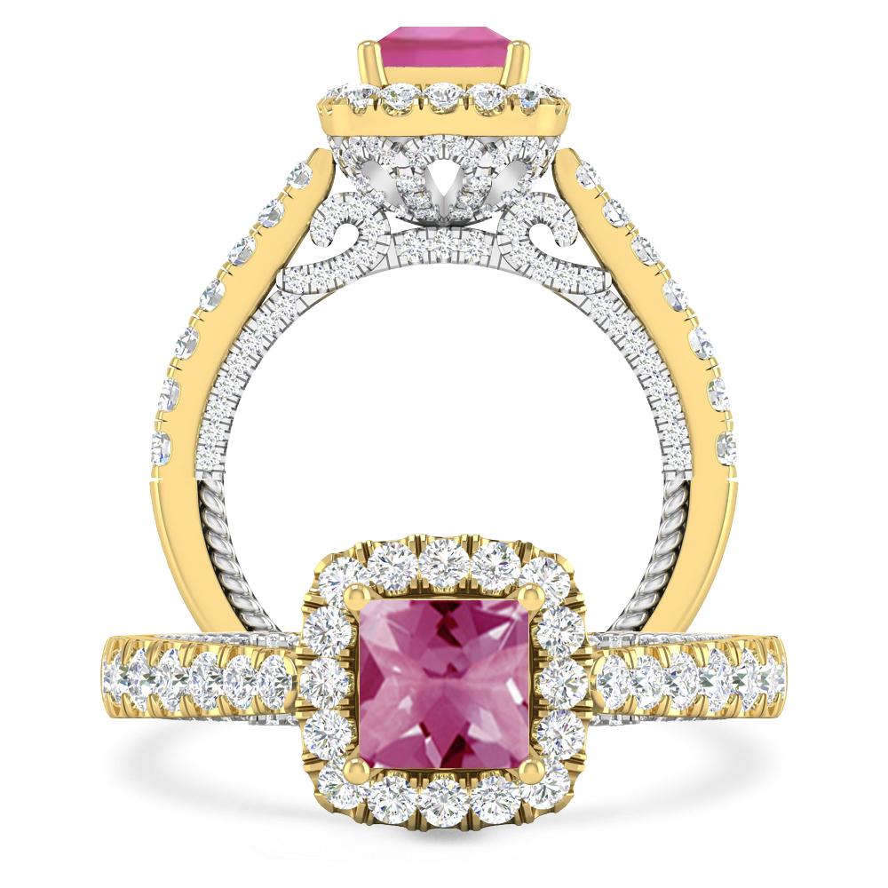 Yellow Gold - Pink Tourmaline