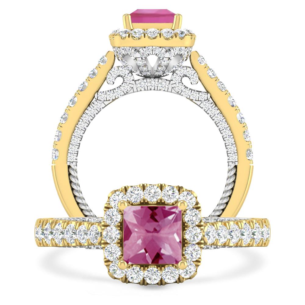 Yellow Gold/White Gold - Pink Tourmaline