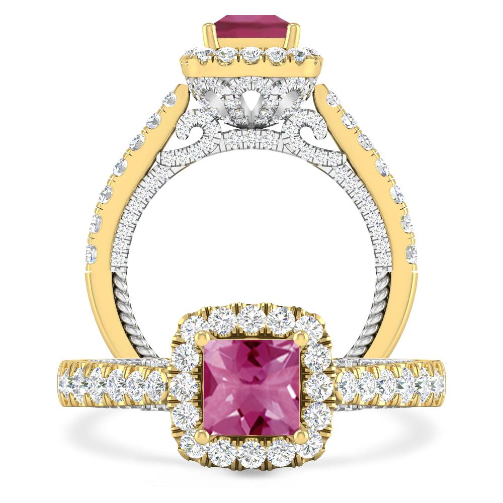 Yellow Gold - Pink Tourmaline