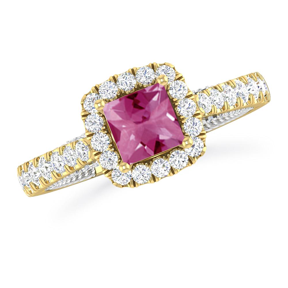 Yellow Gold - Pink Tourmaline