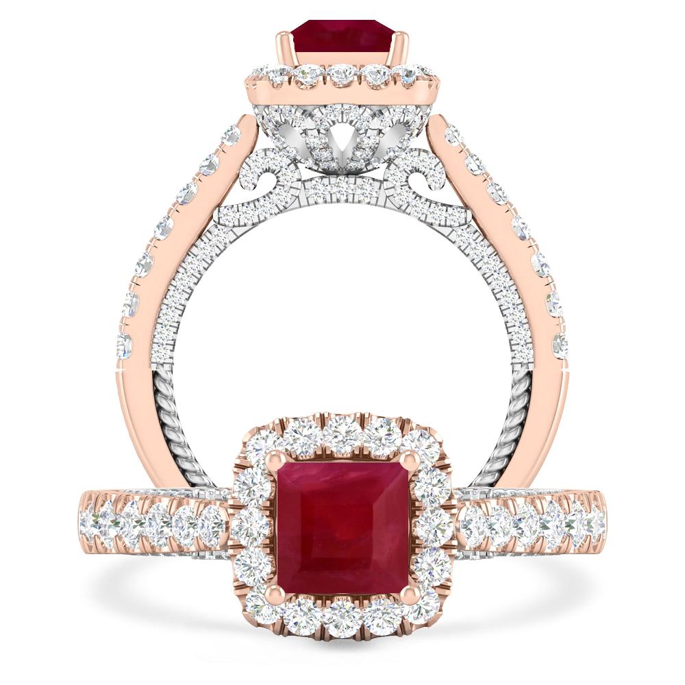 Rose Gold/White Gold - Ruby