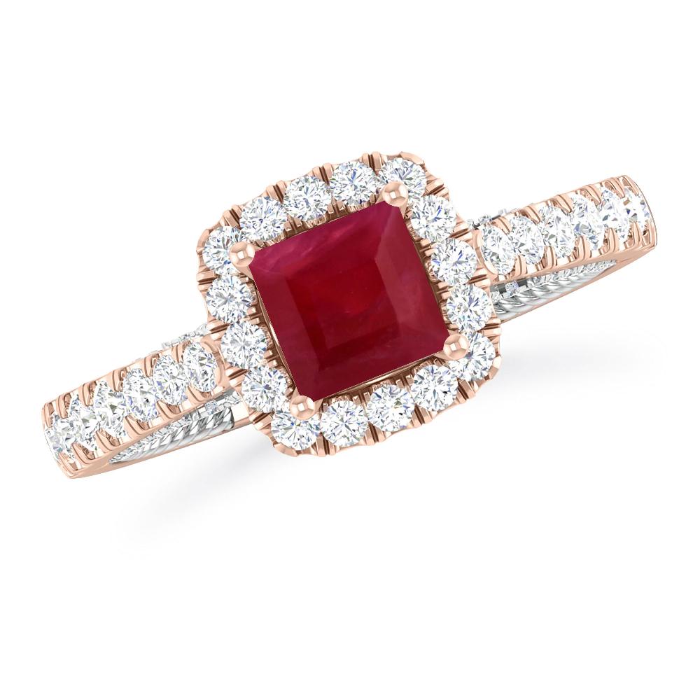 Rose Gold/White Gold - Ruby