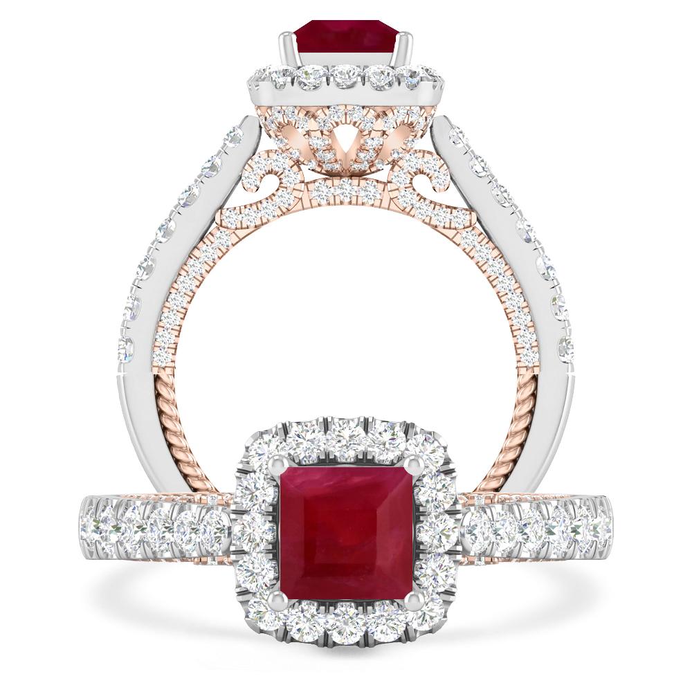 White Gold/Rose Gold - Ruby