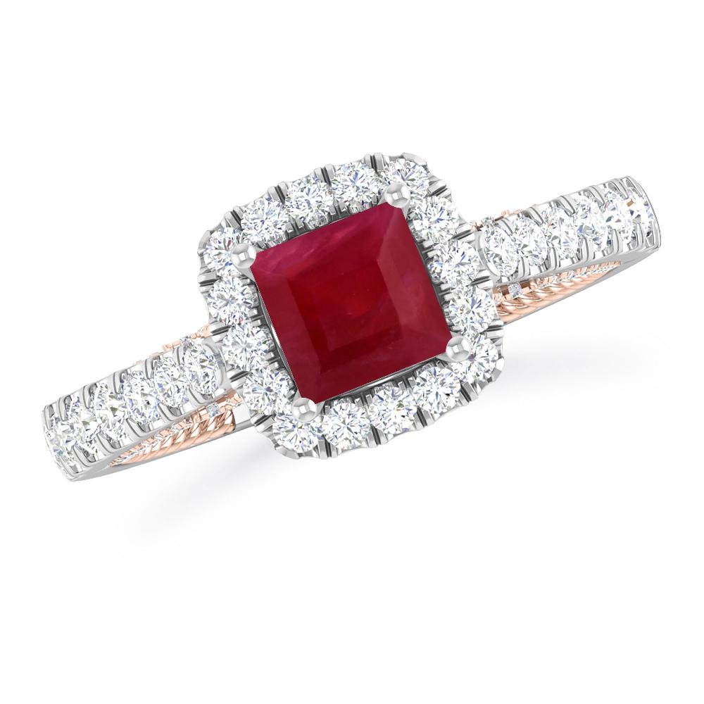 White Gold/Rose Gold - Ruby
