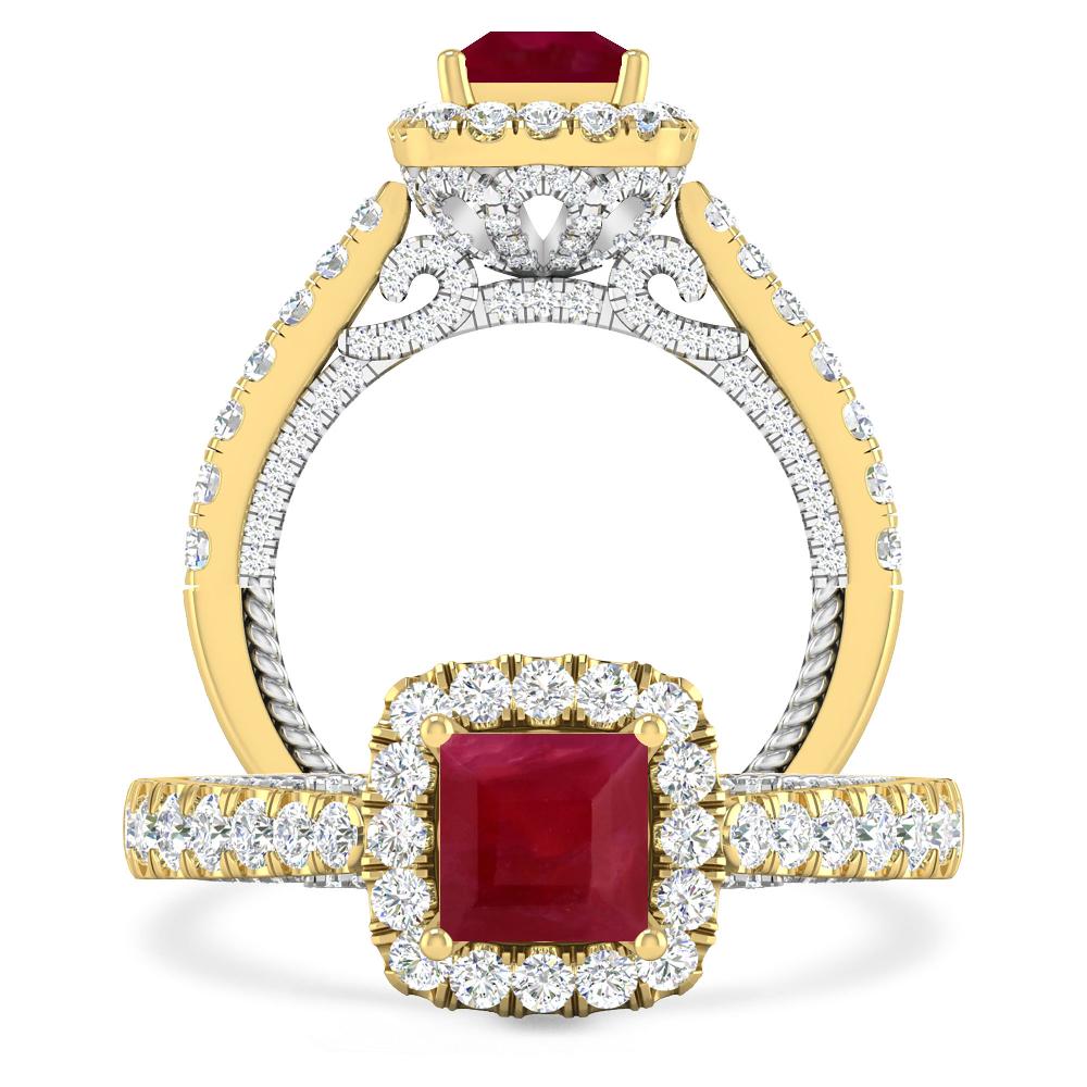 Yellow Gold/White Gold - Ruby