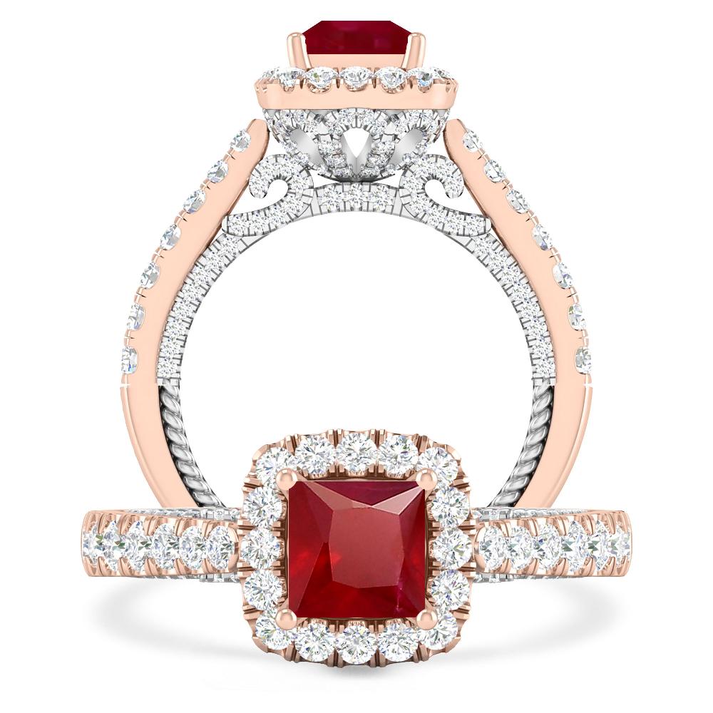 Rose Gold/White Gold - Ruby