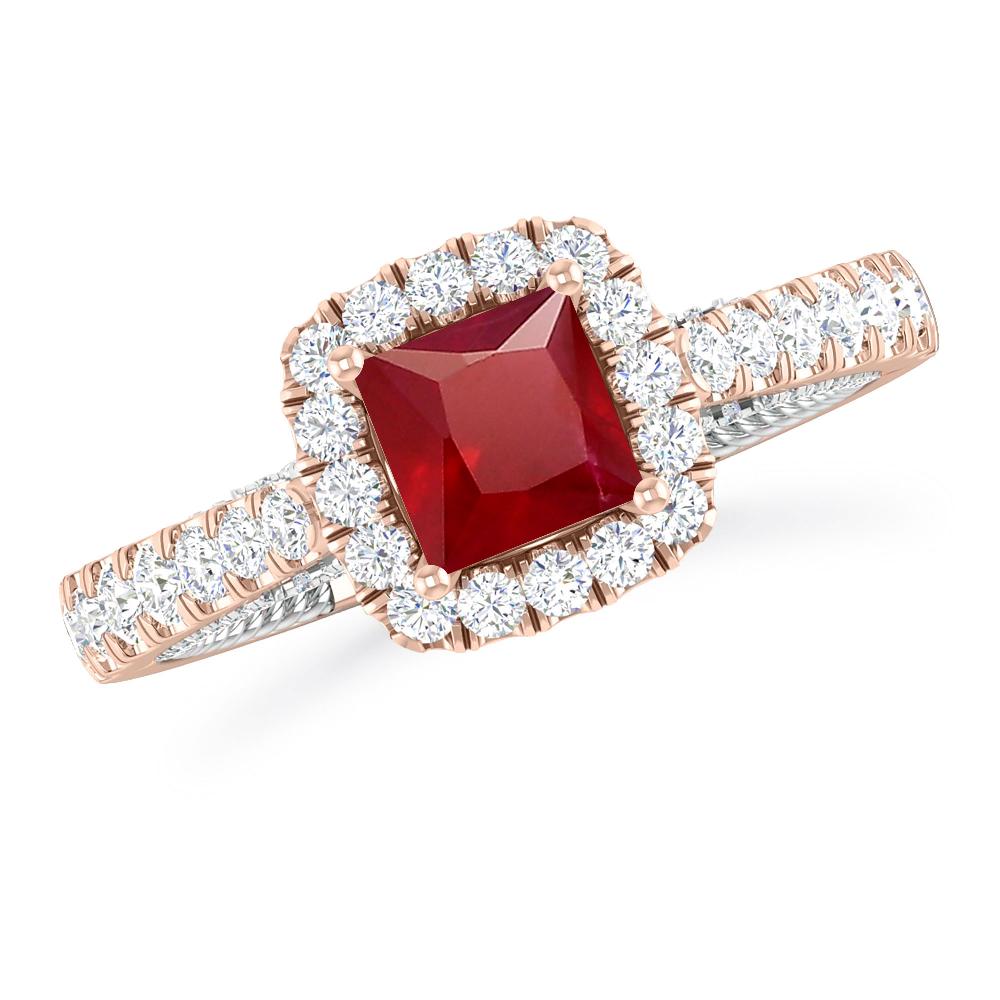 Rose Gold/White Gold - Ruby