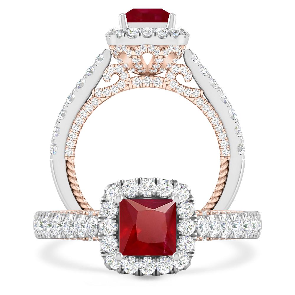 White Gold/Rose Gold - Ruby